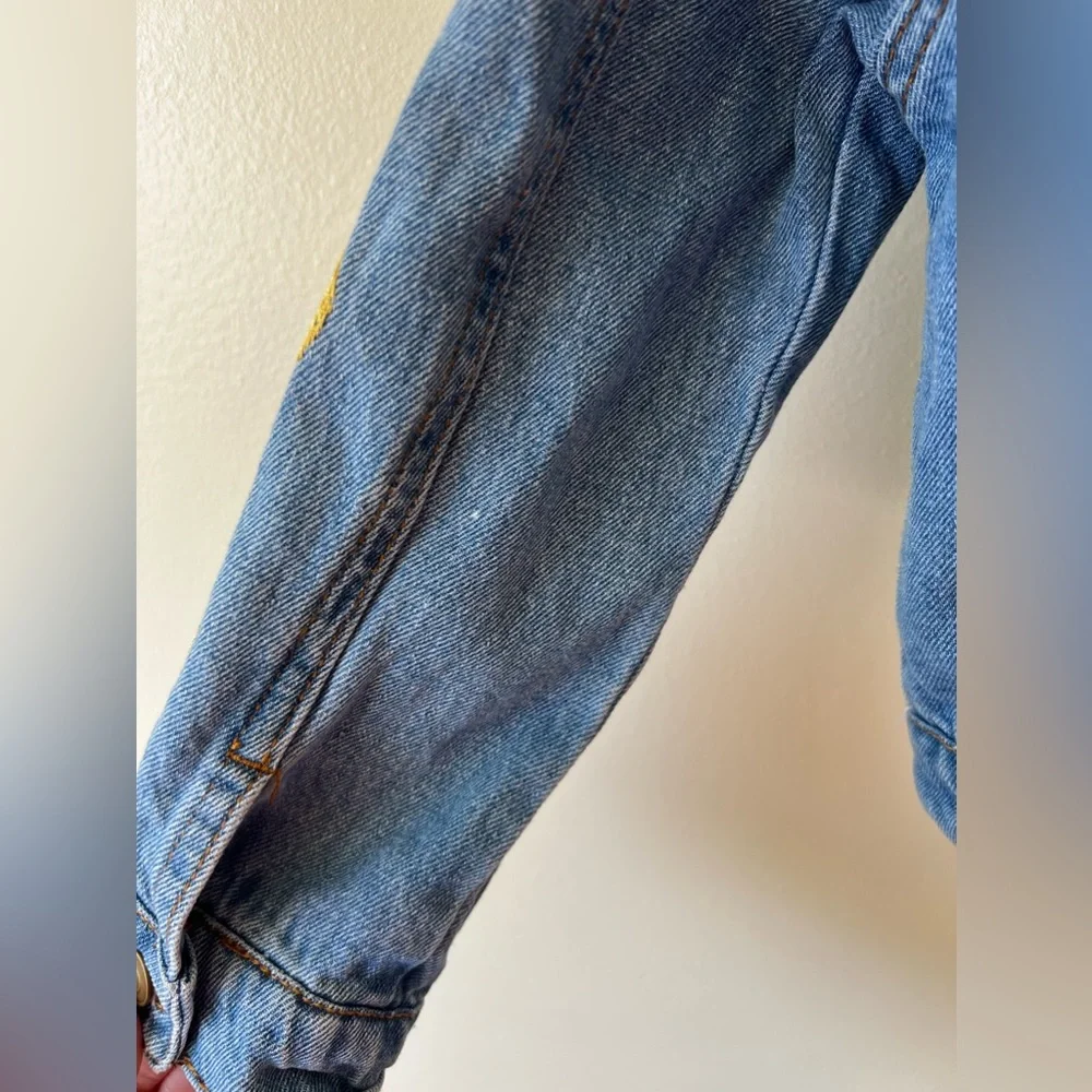 Fashion Nova Kids‎ Toddler Girl Smiley Face Jean Denim Jacket Size 4